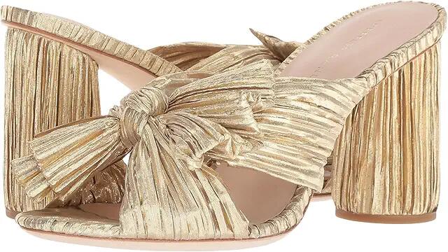 Loeffler Randall Penny Pleated Knot Mule (Gold Pleated Lame) Women's Shoes Cover