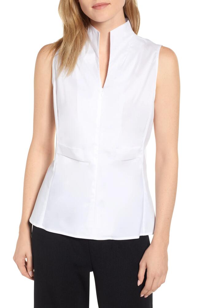 Ming Wang Sleeveless Woven Shell in White Cover