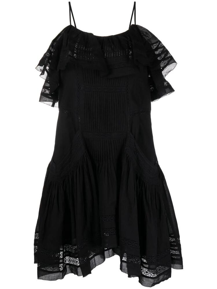 MARANT ÉTOILE Moly tiered broderie-anglaise minidress - Black Cover