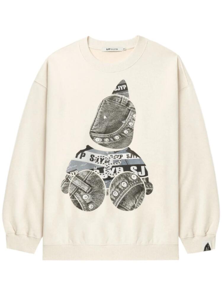 SJYP graphic-stamp sweatshirt - Neutrals Cover