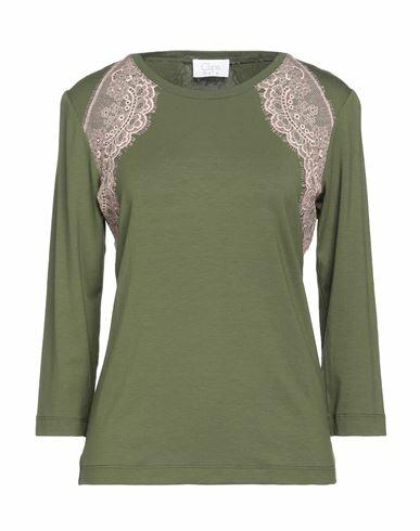 Clips More Woman T-shirt Military green Viscose, Elastane, Polyamide Cover