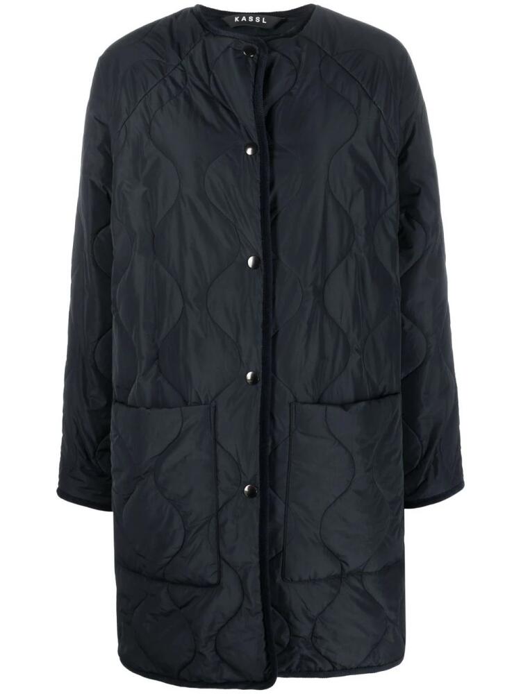 KASSL Editions quilted round-neck coat - Blue Cover