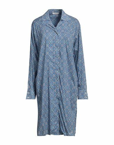 Fedeli Woman Midi dress Blue Cotton, Elastane Cover