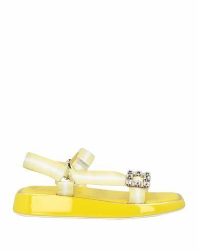 Roger Vivier Woman Sandals Yellow Textile fibers Cover