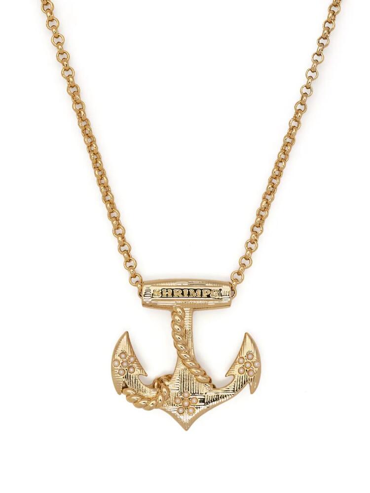 Shrimps anchor pendant necklace - Gold Cover