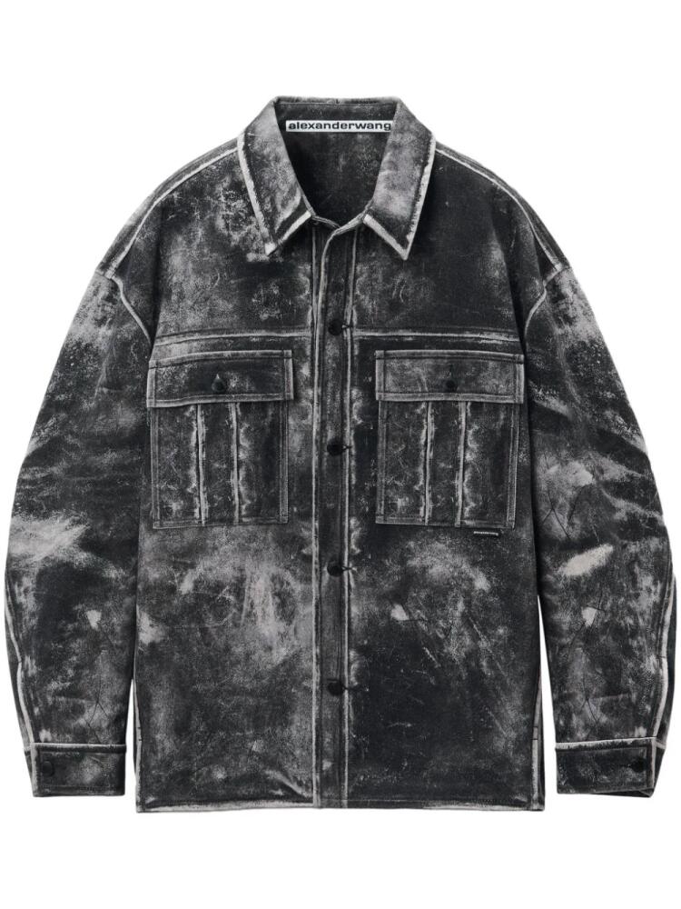 Alexander Wang trompe l'oeil leather jacket - Black Cover