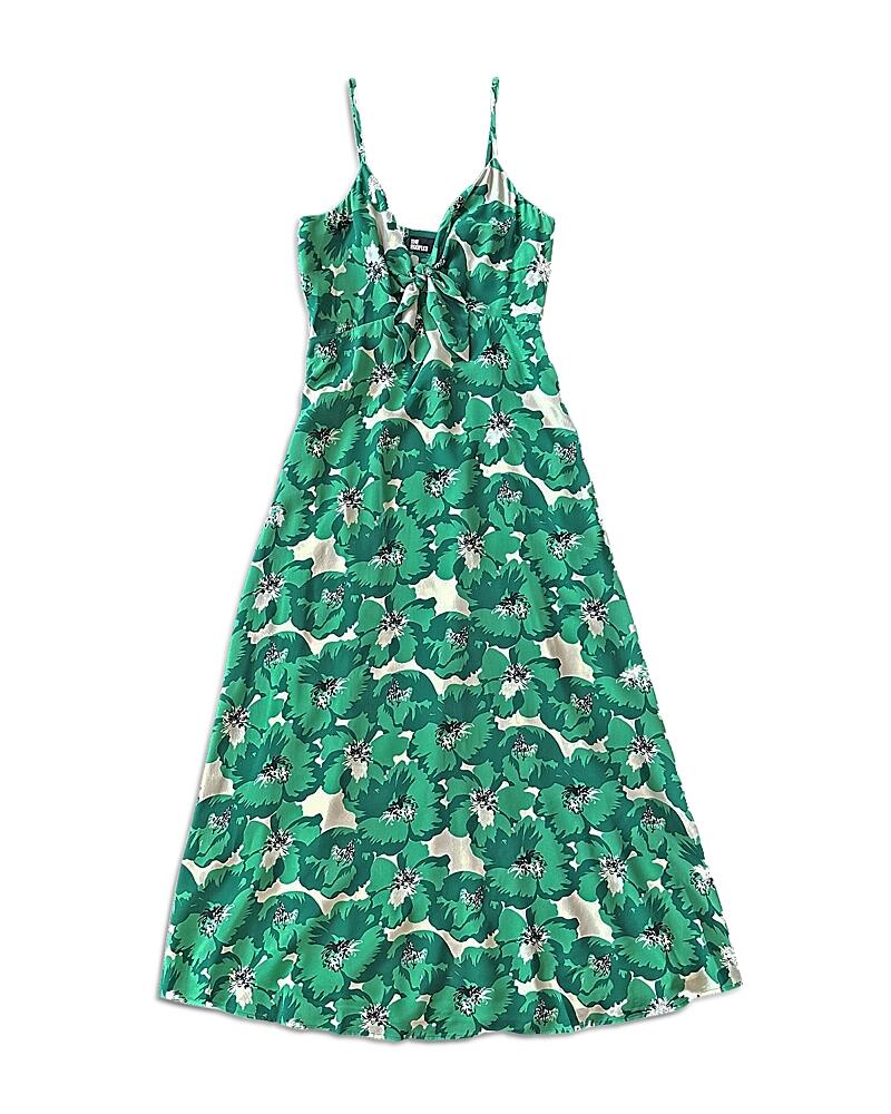 The Kooples Summer Party Silk Floral Print Midi Dress Cover