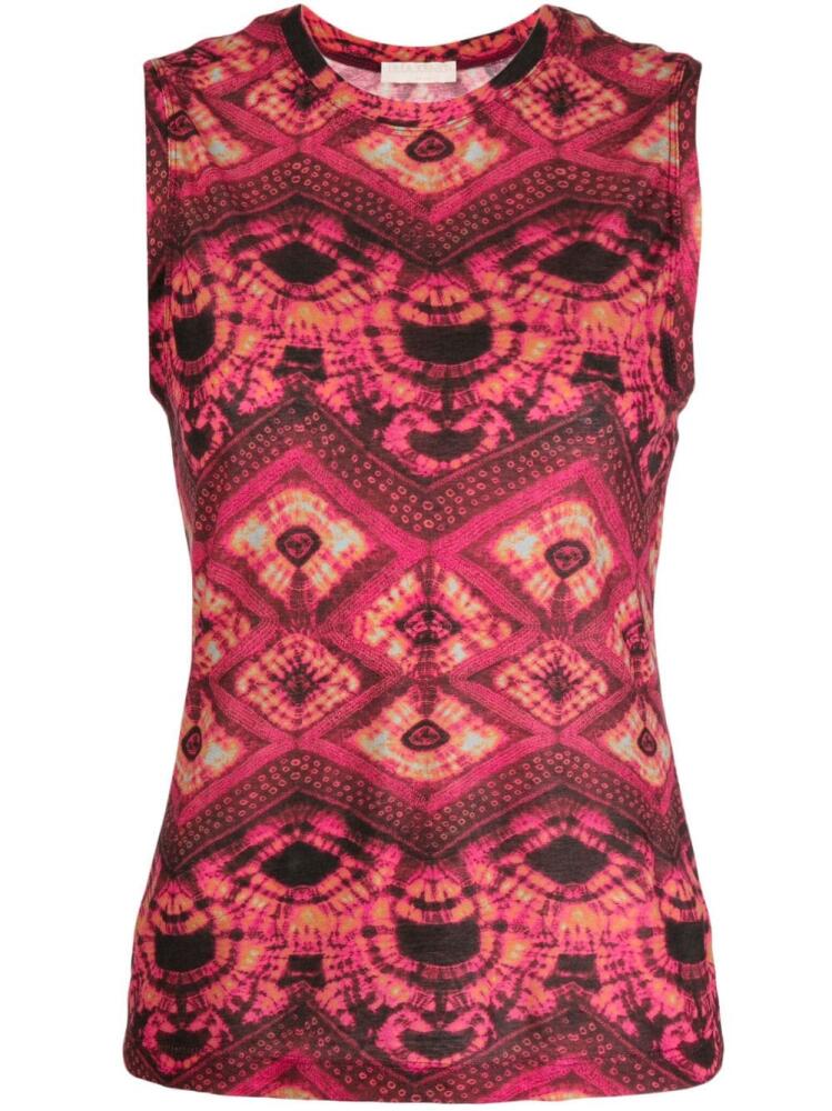 Ulla Johnson Ines printed cotton tank top - Pink Cover