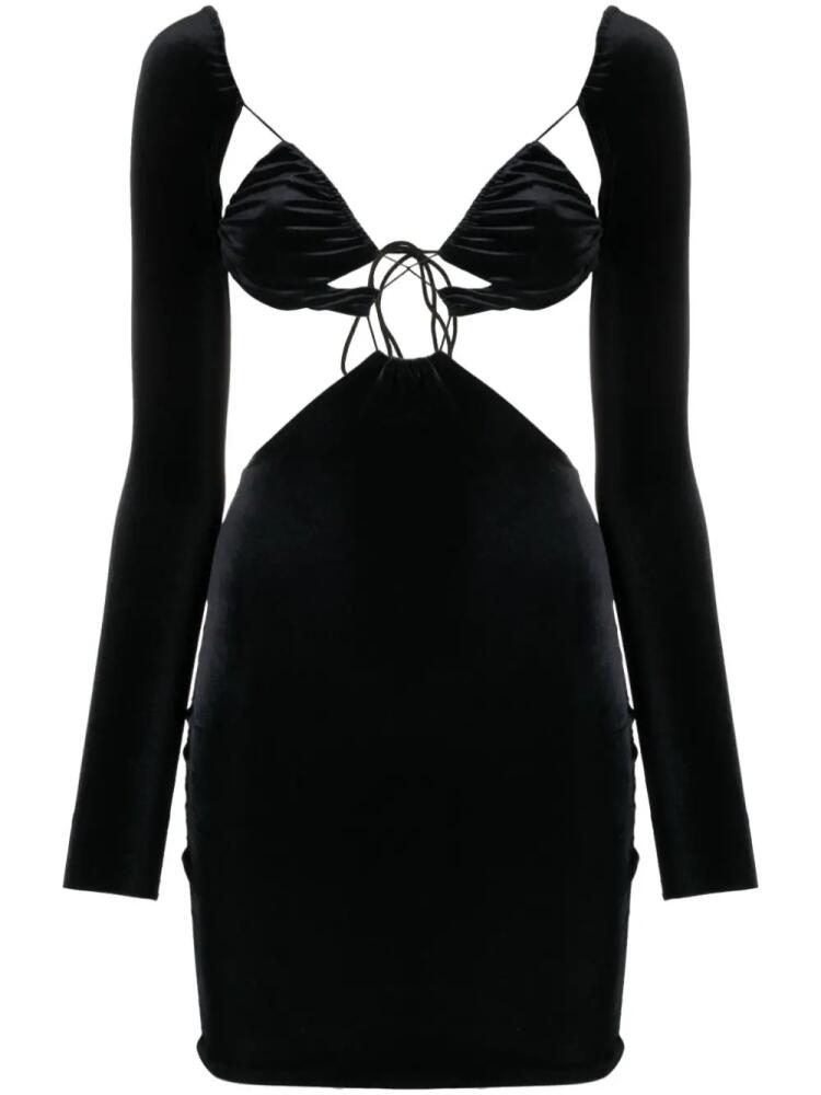 Amazuìn Ahzar cut-out velvet minidress - Black Cover