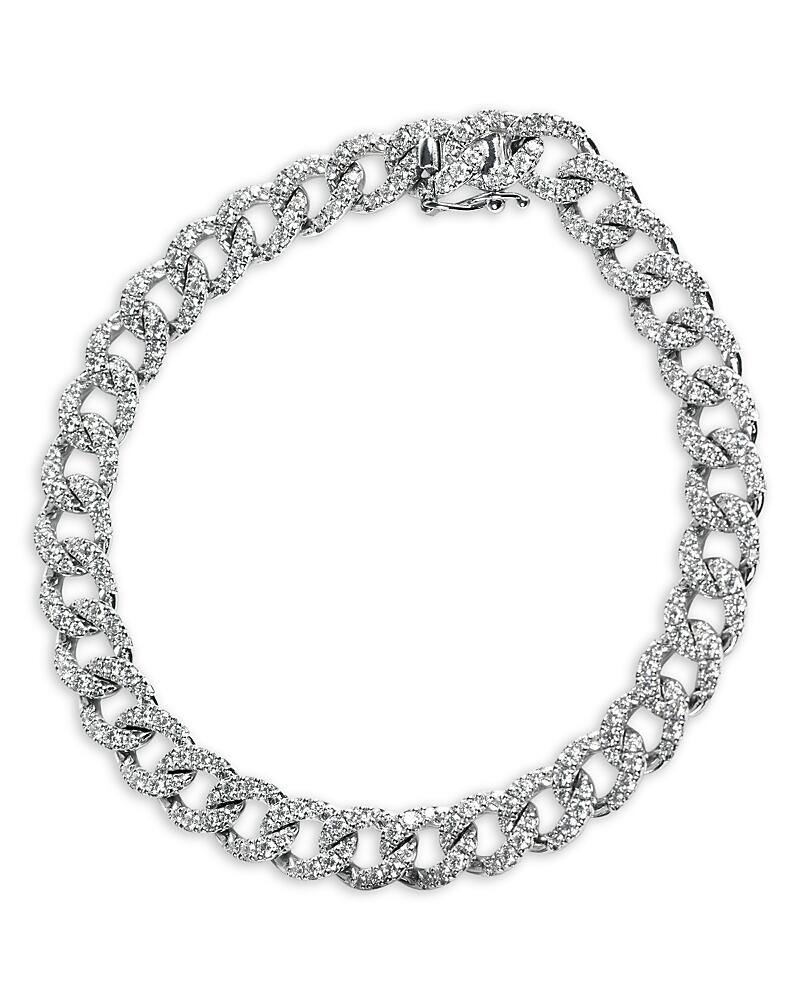 Zydo 18K White Gold Classic Chic Diamond Link Bracelet Cover