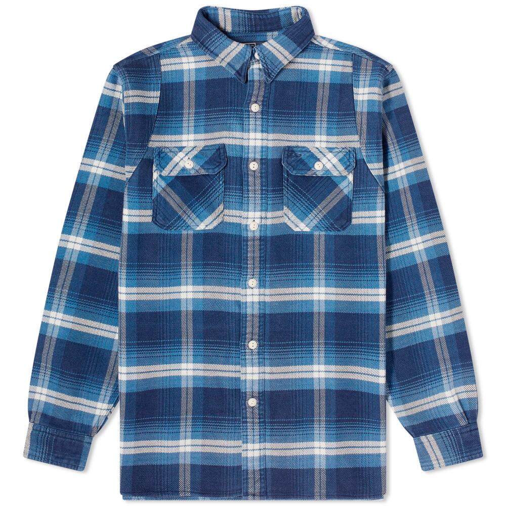 Polo Ralph Lauren Men's Check Flannel Overshirt in Blue/Cream Multi Cover