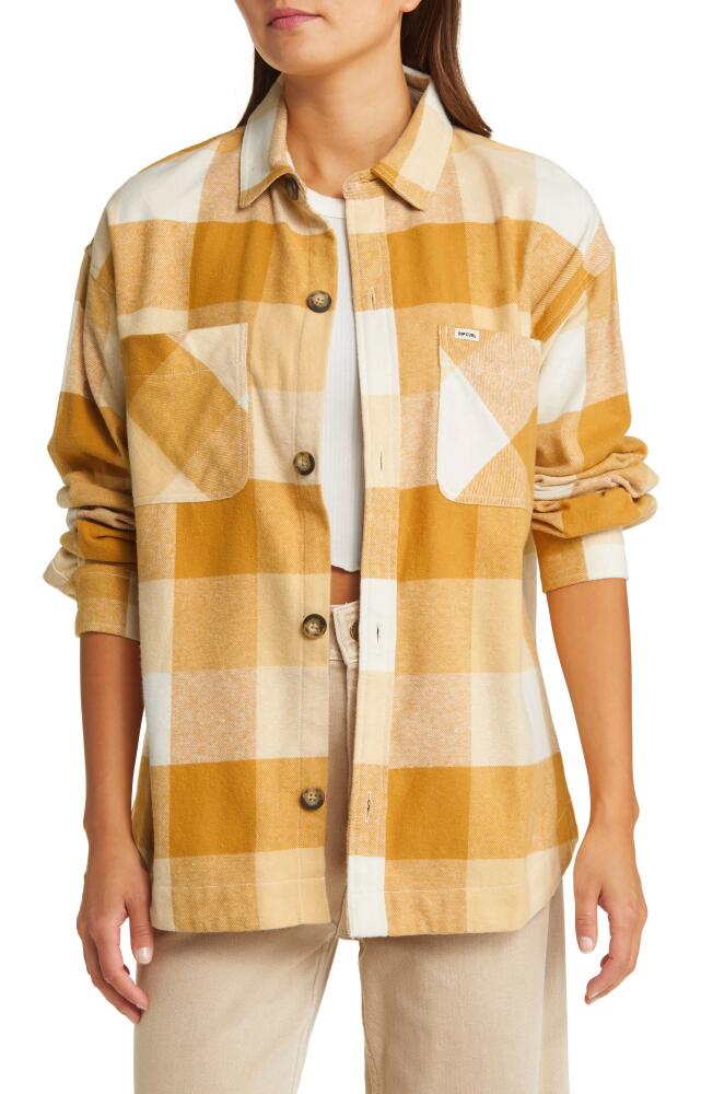 Rip Curl La Isla Plaid Flannel Button-Up Shirt in Gold Cover