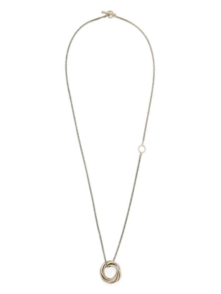 Jil Sander aged-finish ring-pendant necklace - Grey Cover