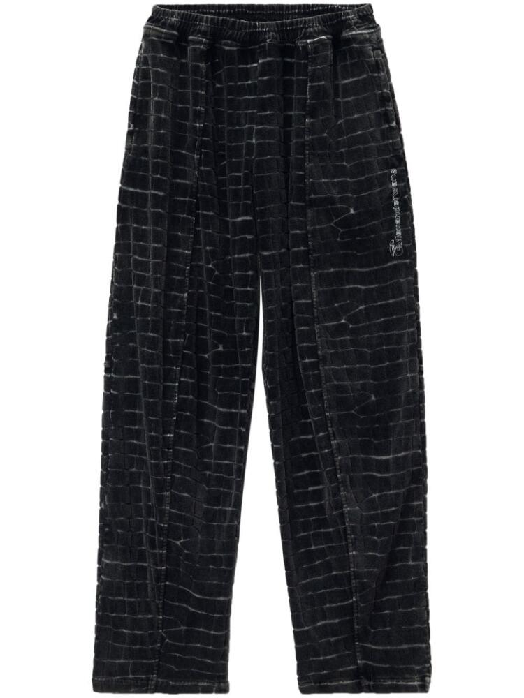 Alexander Wang wide-leg velvet track pants - Black Cover