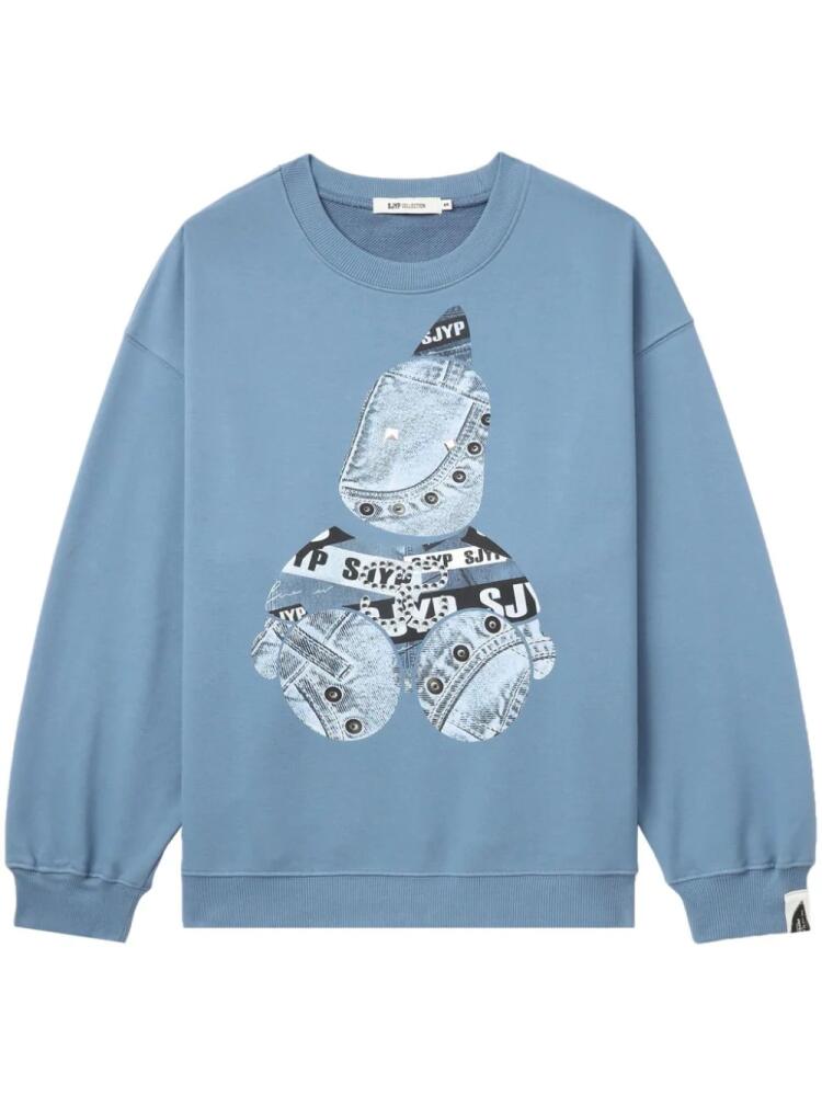 SJYP graphic-stamp sweatshirt - Blue Cover