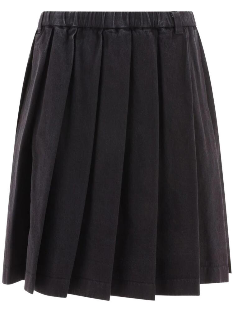 ASPESI pleated chambray cotton skirt - Black Cover