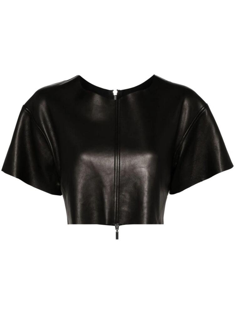 Maticevski cropped leather T-shirt - Black Cover