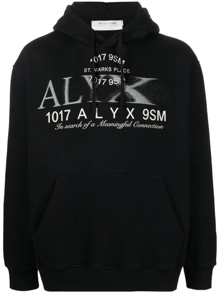 1017 ALYX 9SM logo-print cotton hoodie - Black Cover