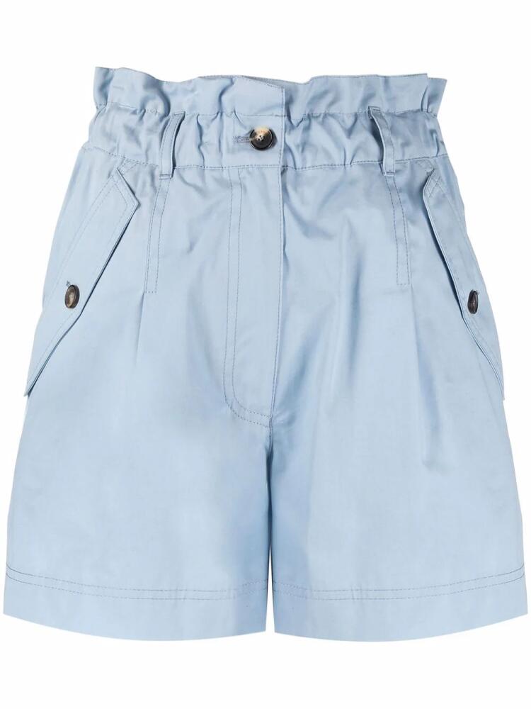 Kenzo paperbag waist embroidered logo shorts - Blue Cover