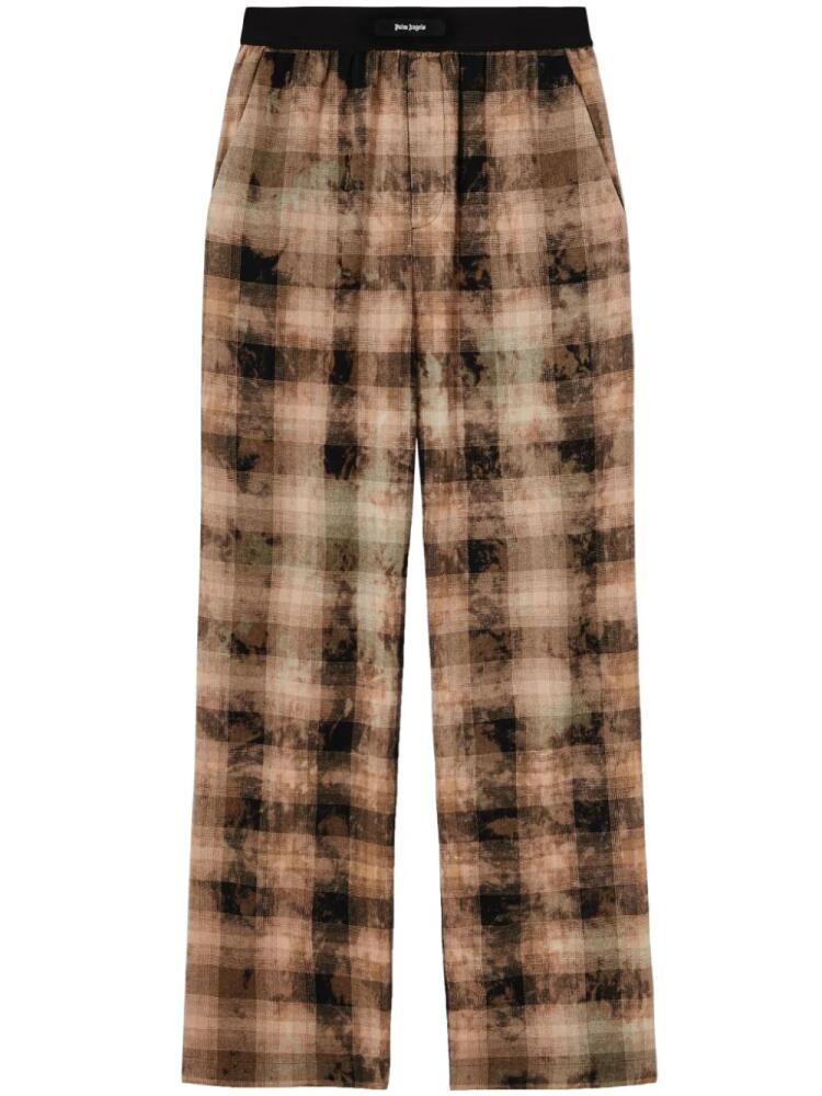 Palm Angels check-print track pants - Brown Cover