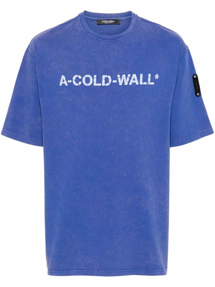 A-COLD-WALL* Overdye Logo cotton T-shirt - Blue Cover