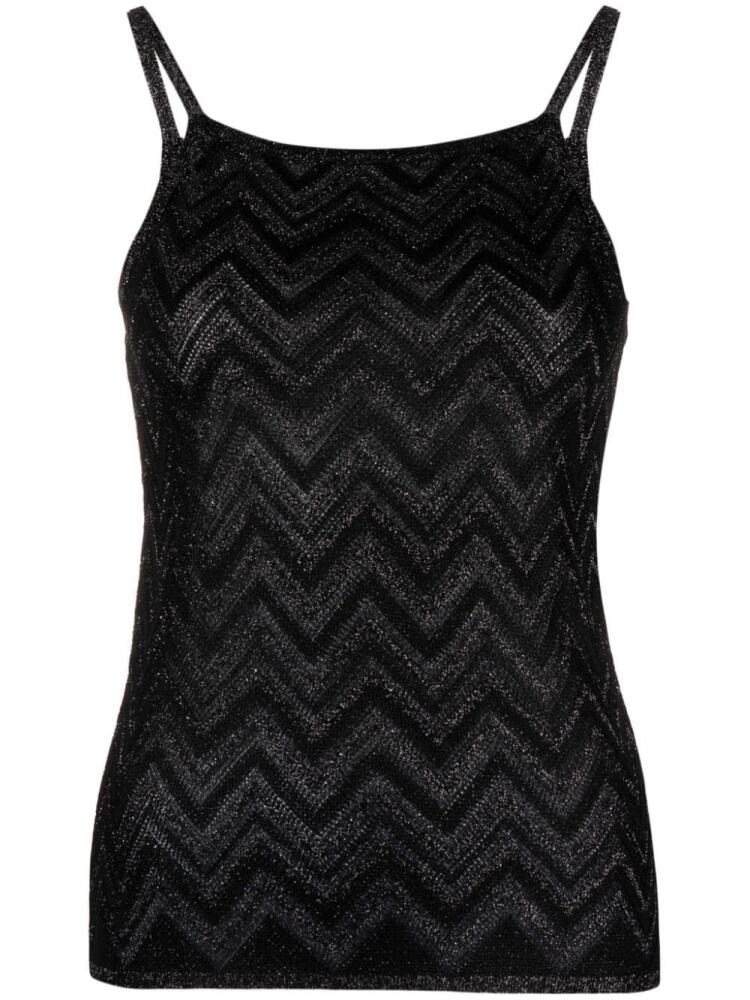 Missoni metallic-detailed chevron tank top - Black Cover