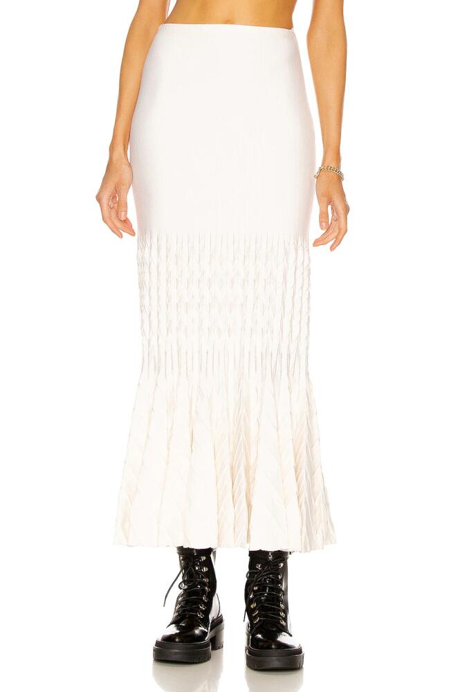 ALAÏA Fit and Flare Maxi Skirt in Ivory Cover