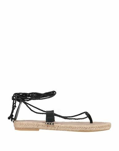 Mychalom Woman Espadrilles Black Textile fibers, Soft Leather Cover