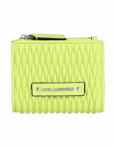 Karl Lagerfeld K/kushion Quilted Sm Wallet Woman Wallet Acid green Recycled polyurethane Cover