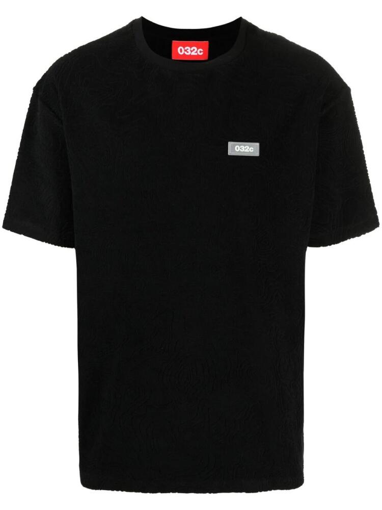 032c logo patch cotton T-shirt - Black Cover