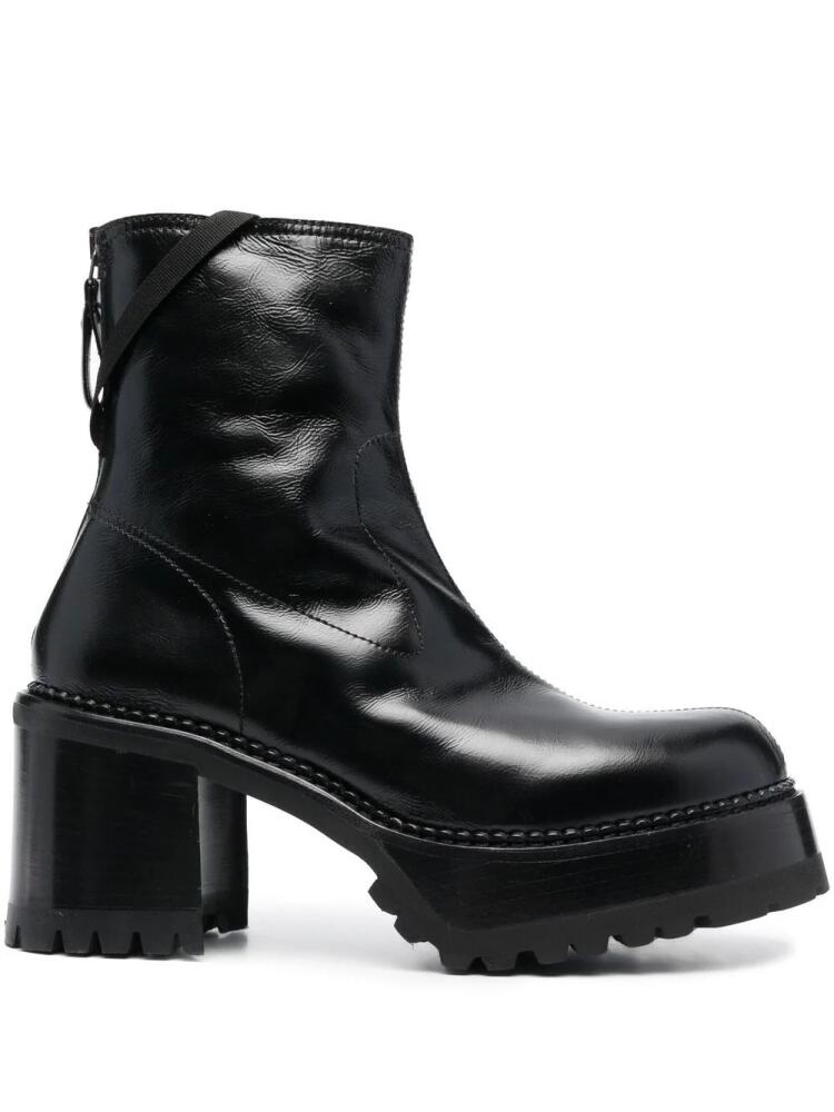 Premiata 80mm block-heel ankle boots - Black Cover