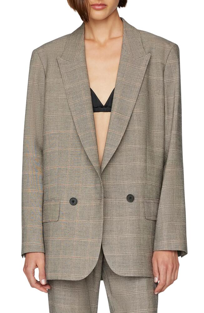 FRAME Di Windowpane Peak Lapel Boxy Blazer in Noir Multi Cover