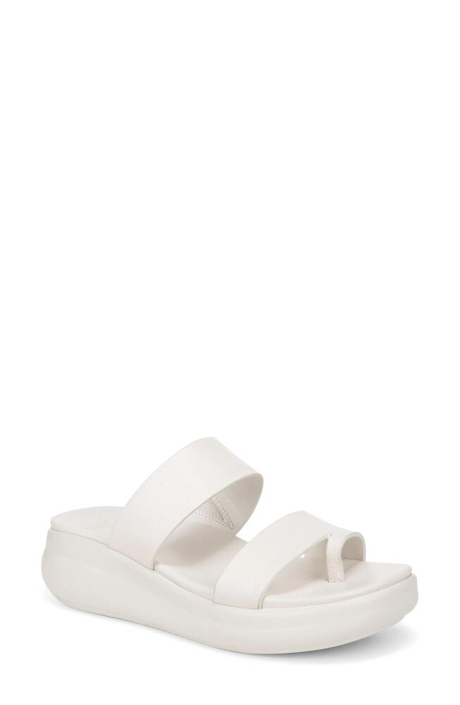 Naturalizer Genn-Drift Platform Slide Sandal in Warm White Leather Cover