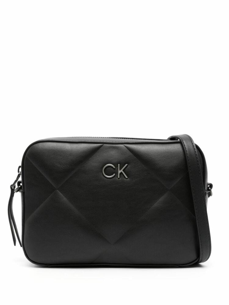 Calvin Klein logo-plaque padded crossbody bag - Black Cover