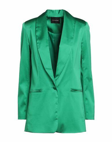 Actualee Woman Blazer Green Polyester Cover