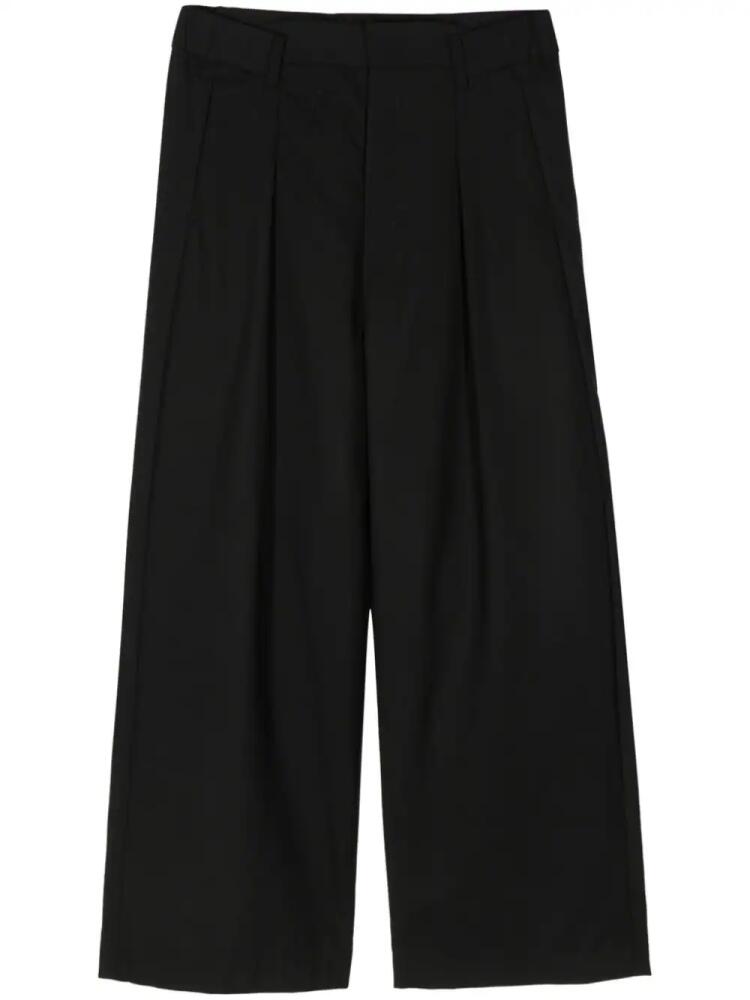 Attachment wide-leg pleated trousers - Black Cover