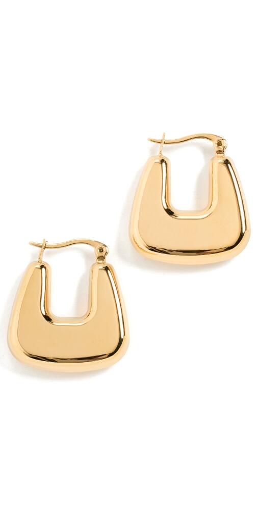 By Adina Eden Solid Graduated Square Shape Hoop Earrings Gold Cover