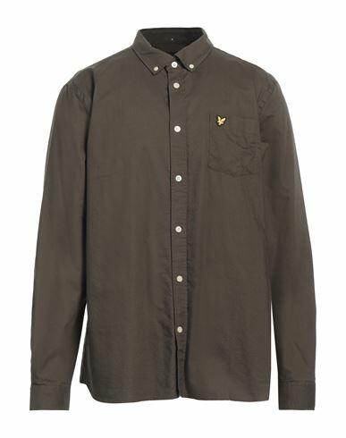 Lyle & Scott Man Shirt Military green Organic cotton Cover