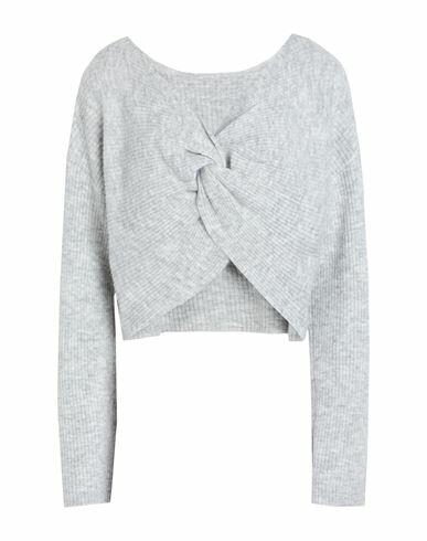 Pieces Woman Sweater Light grey Recycled polyester, Acrylic, Synthetic fibers, Alpaca wool, Wool Cover