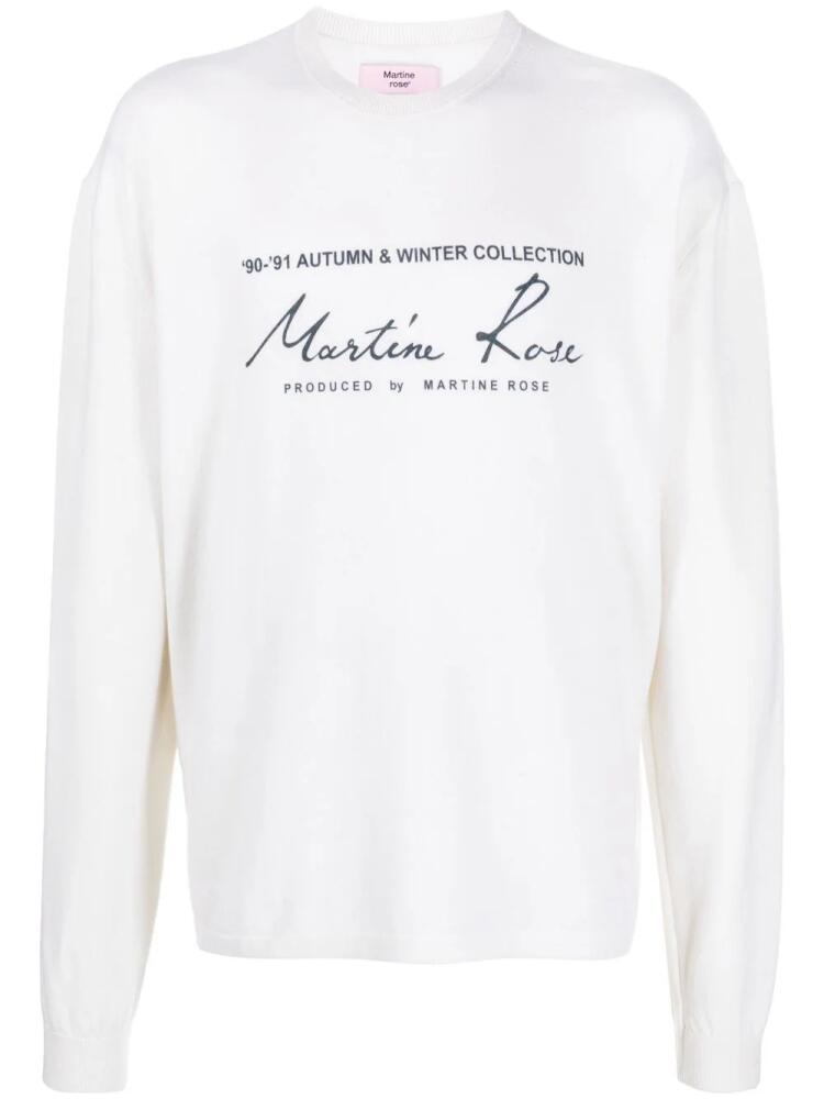 Martine Rose logo-print crewneck sweatshirt - White Cover