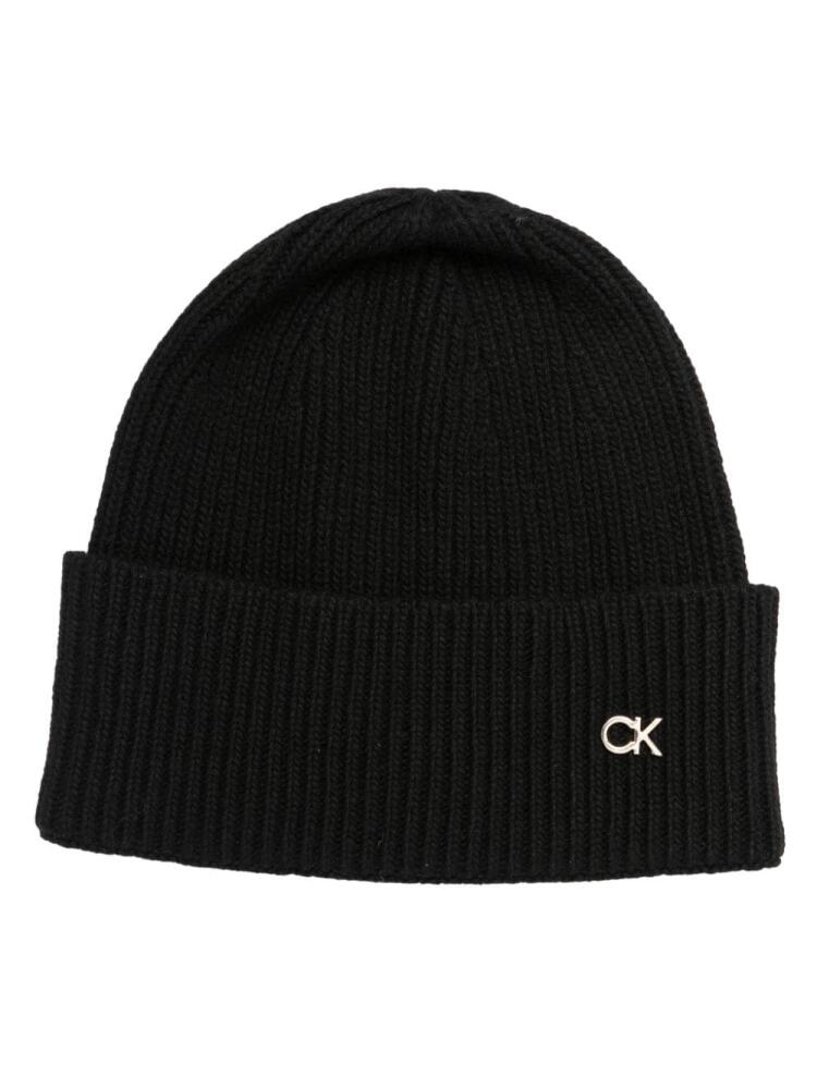 Calvin Klein Re-lo ribbed-knit beanie - Black Cover