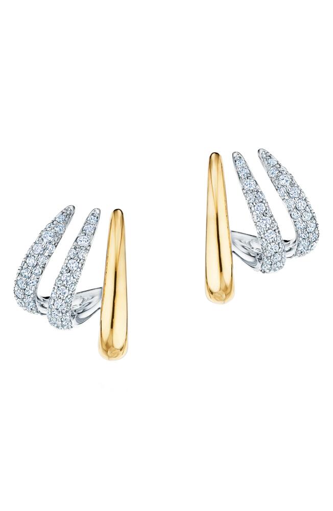 Kwiat Orbit Diamond Hoop Earrings in Yellow Gold/Diamond Cover