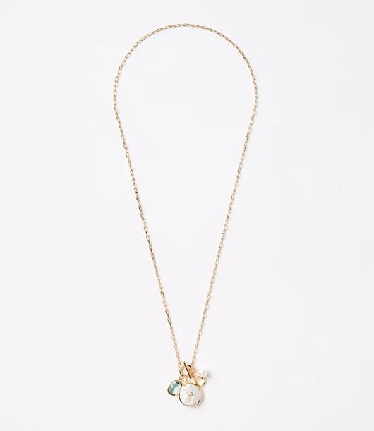 Loft Pearlized Cluster Toggle Necklace Cover