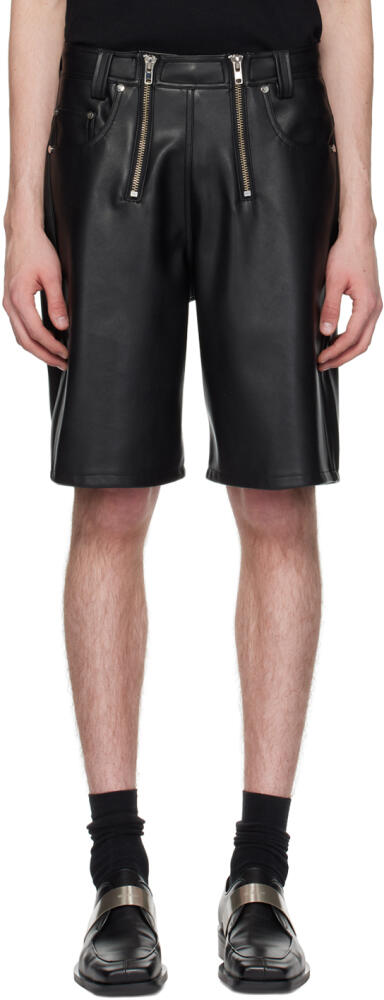 GmbH Black Zoran Faux-Leather Shorts Cover