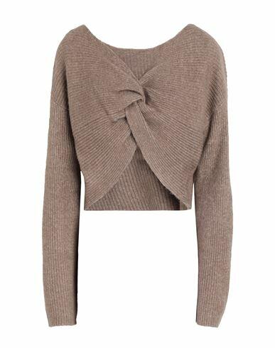 Pieces Woman Sweater Khaki Recycled polyester, Acrylic, Synthetic fibers, Alpaca wool, Wool Cover