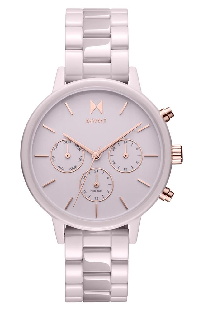 MVMT Nova Ceramic Chronograph Bracelet Watch, 38mm in Blush Cover