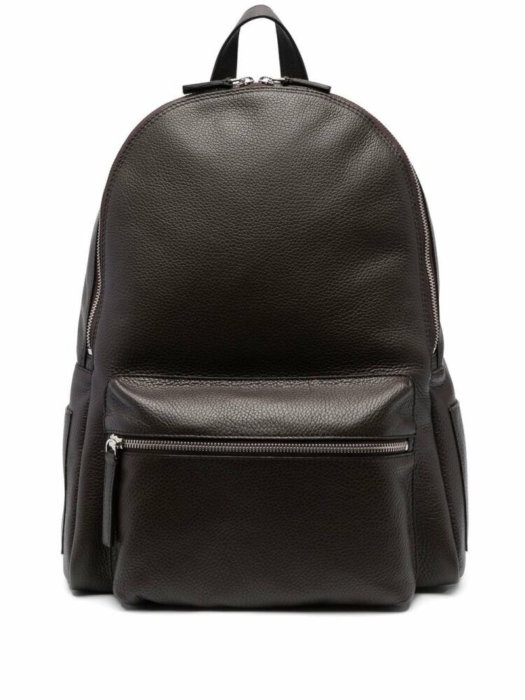 Orciani Micron grained-leather backpack - Brown Cover