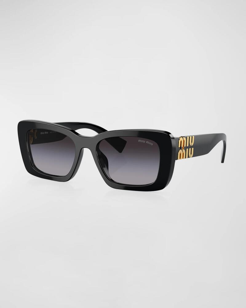 Miu Miu MU 07YS Gradient Logo Acetate Rectangle Sunglasses Cover