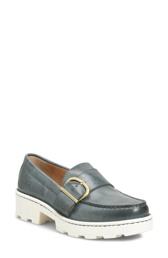 Børn Contessa Platform Loafer in Navy Leather Cover