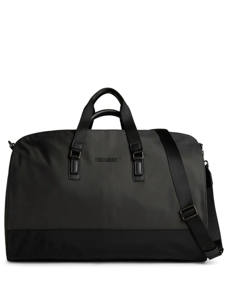 DSQUARED2 logo-raised zipped duffle bag - Black Cover